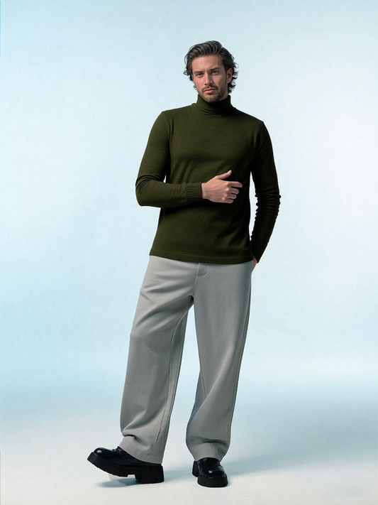 Boğazlı Triko – Yün Karışımlı, Oversize Fit