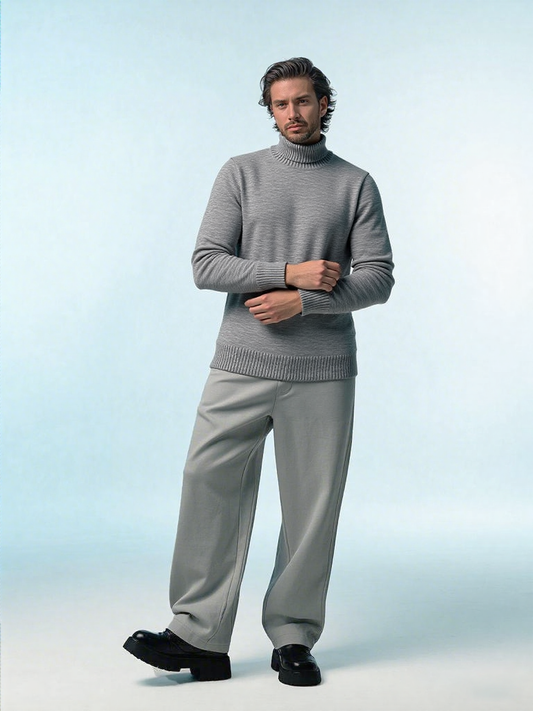 Boğazlı Triko – Yün Karışımlı, Oversize Fit