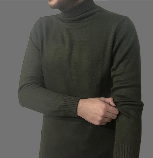Boğazlı Triko – Yün Karışımlı, Oversize Fit
