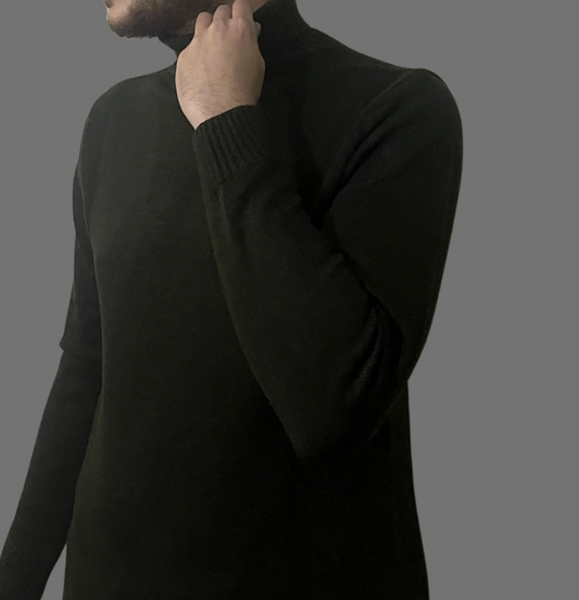 Boğazlı Triko – Yün Karışımlı, Oversize Fit